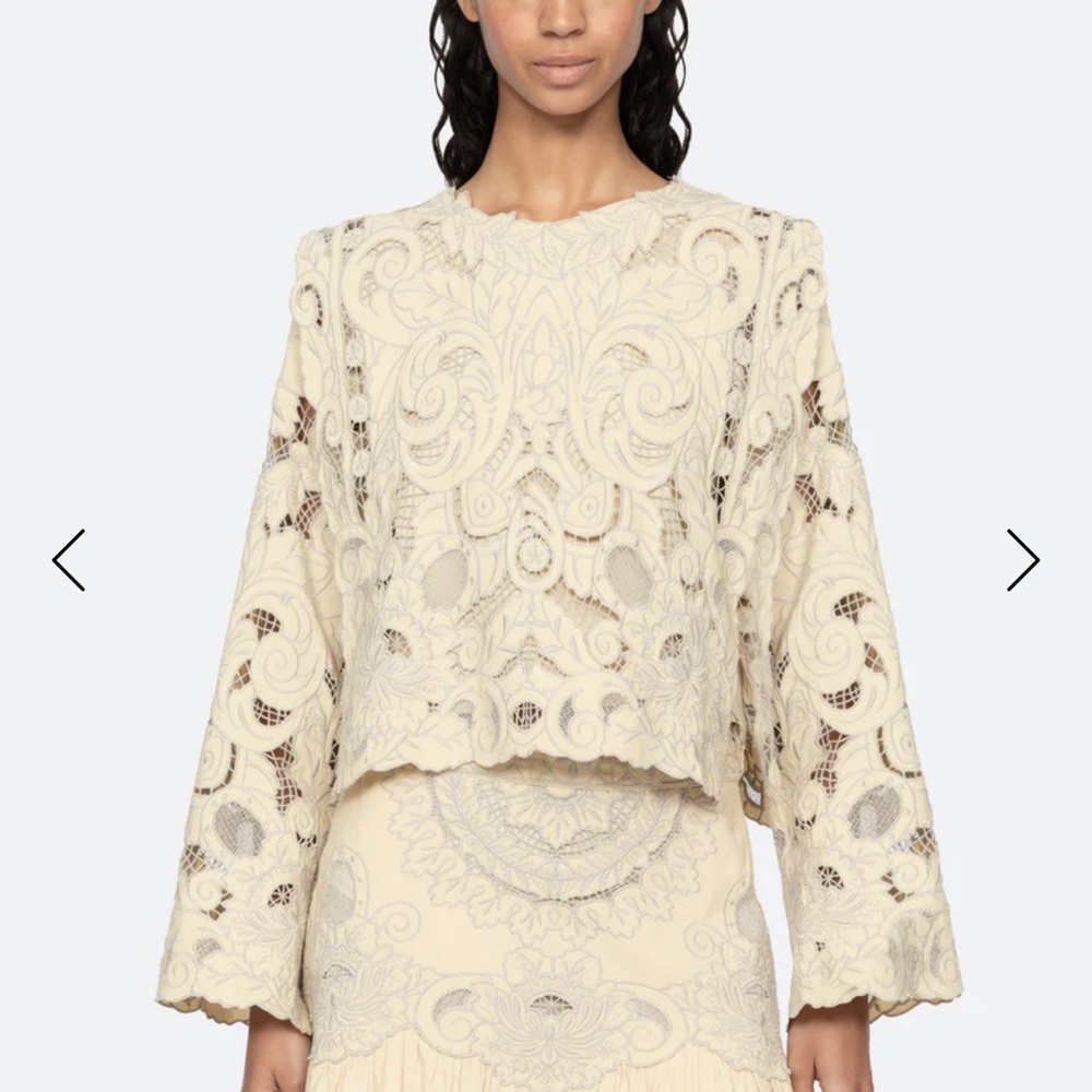Sea New York Cream Lace Blouse ceci - Picture 6 of 6
